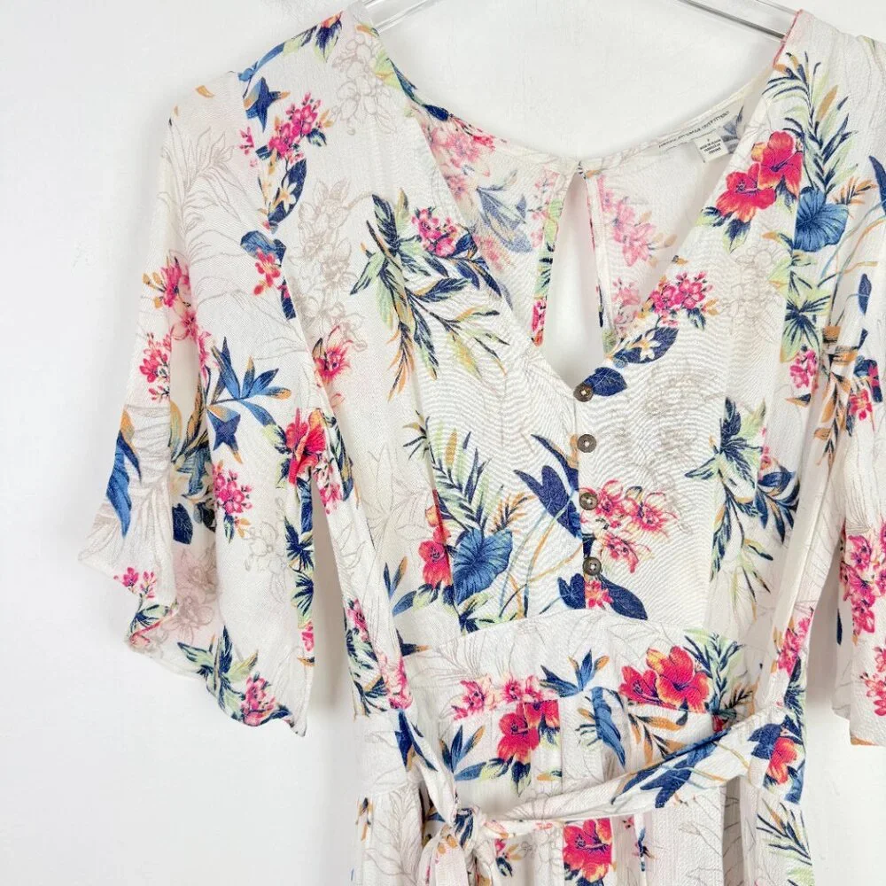 NWT American Eagle Floral Kimono Romper Dress Botanical Maxi Size 2 NEW - Picture 3 of 16